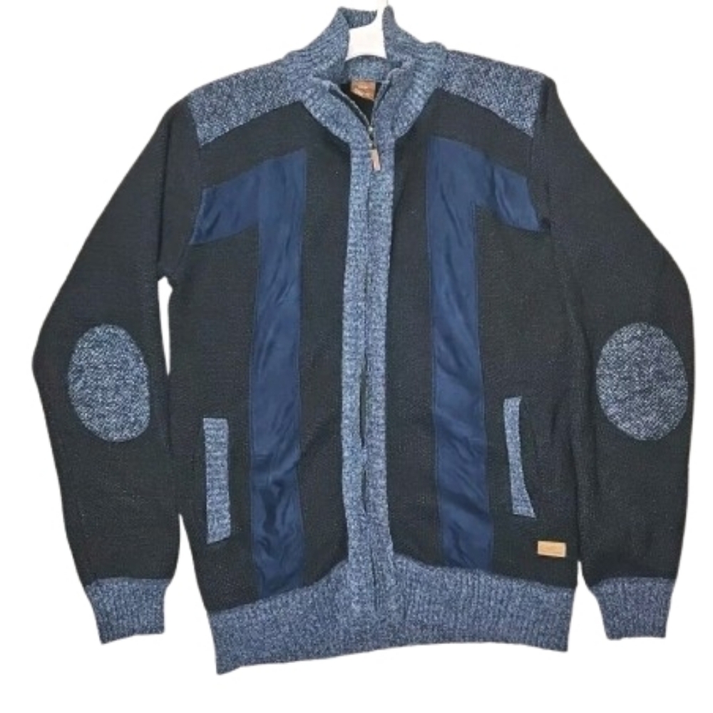 🛍 Vintage Knitwear Usicon Men Navy Blue Cardigan Sweater Dress Sweater L